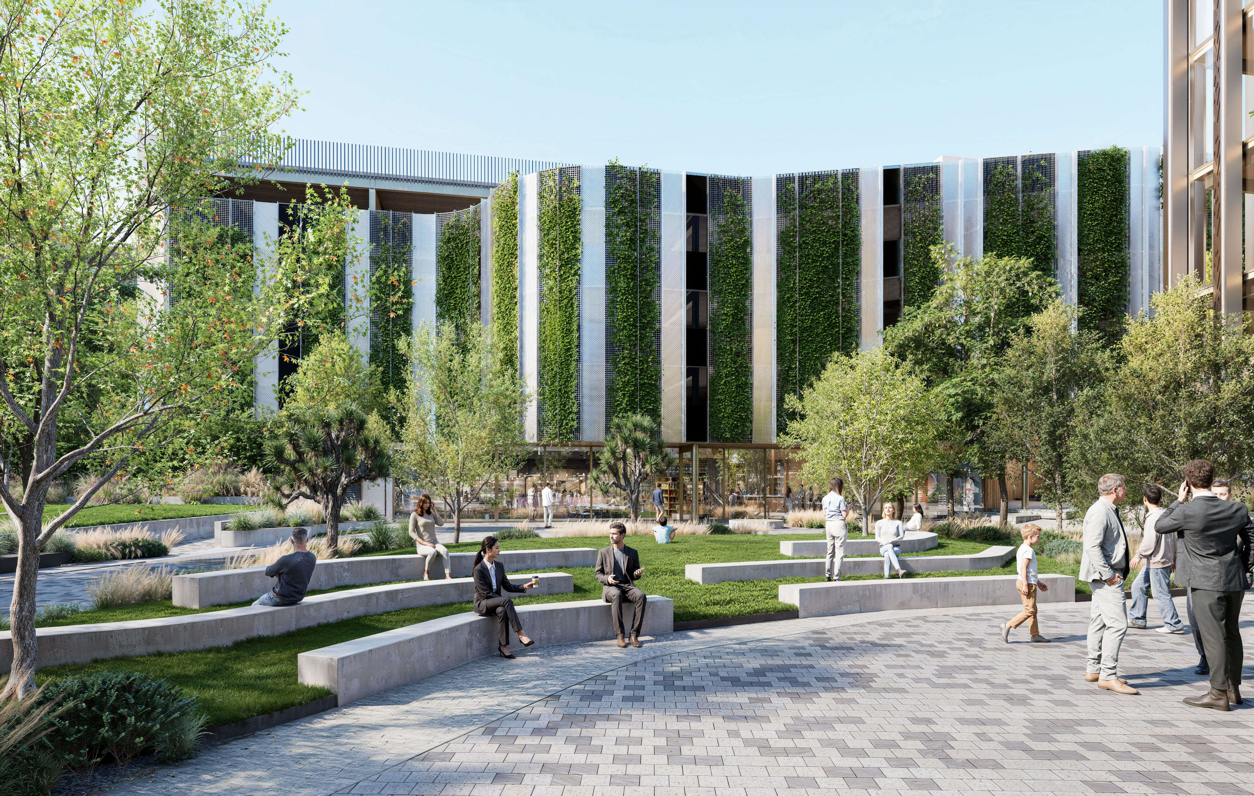 Wider courtyard perspective